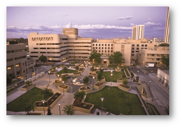 Saint Mary's hospital aerial shot