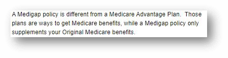 Medigap is Not Medicare Advantage